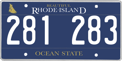 RI license plate 281283