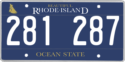 RI license plate 281287