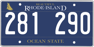 RI license plate 281290