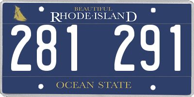 RI license plate 281291