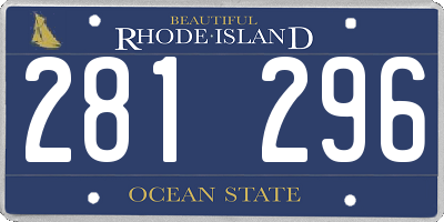 RI license plate 281296