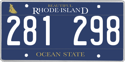 RI license plate 281298