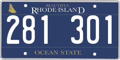 RI license plate 281301