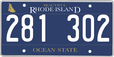 RI license plate 281302