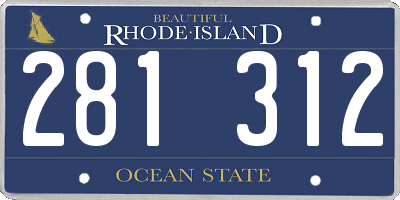 RI license plate 281312