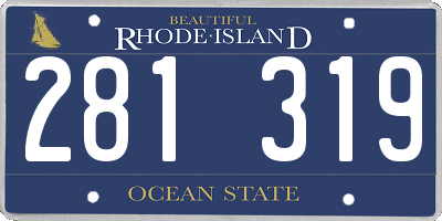 RI license plate 281319