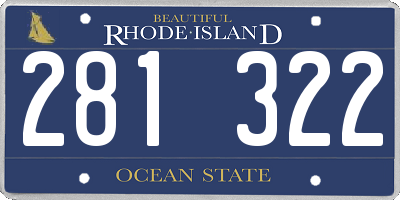 RI license plate 281322