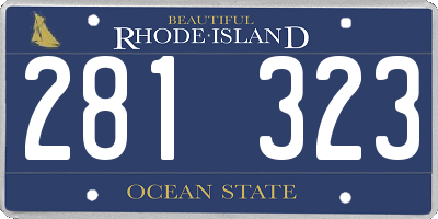 RI license plate 281323