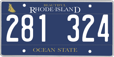 RI license plate 281324