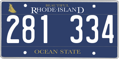 RI license plate 281334