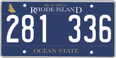 RI license plate 281336