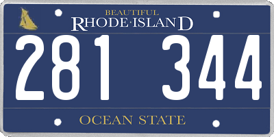RI license plate 281344