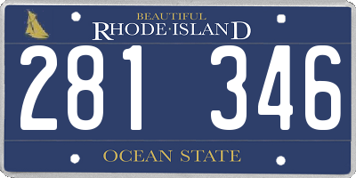 RI license plate 281346