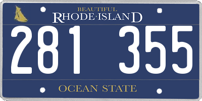 RI license plate 281355