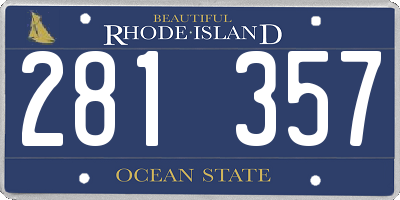 RI license plate 281357