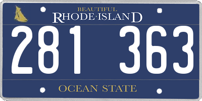 RI license plate 281363