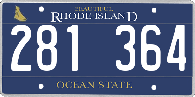RI license plate 281364