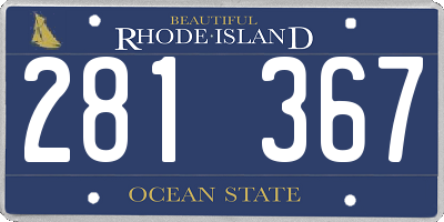 RI license plate 281367