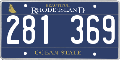 RI license plate 281369