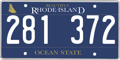 RI license plate 281372