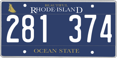 RI license plate 281374