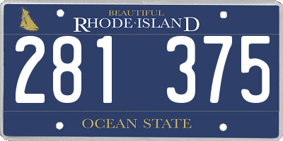RI license plate 281375