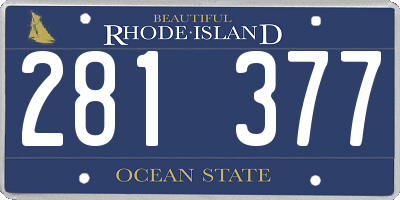 RI license plate 281377