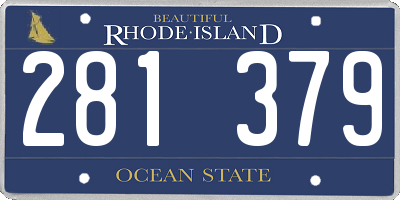 RI license plate 281379