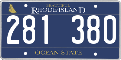RI license plate 281380