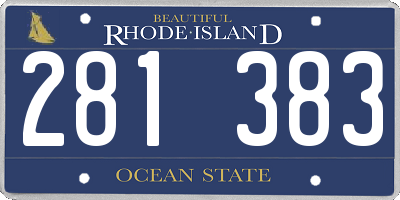 RI license plate 281383
