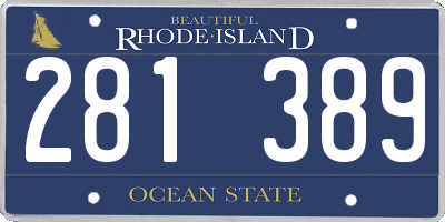 RI license plate 281389