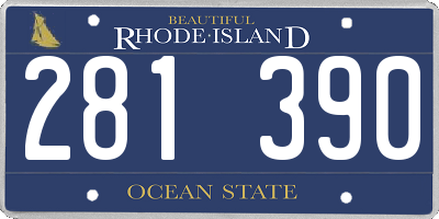 RI license plate 281390