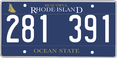RI license plate 281391