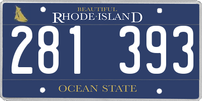 RI license plate 281393
