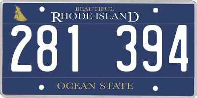 RI license plate 281394