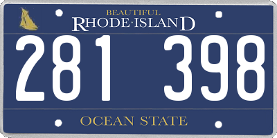 RI license plate 281398