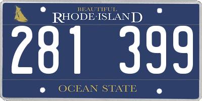 RI license plate 281399