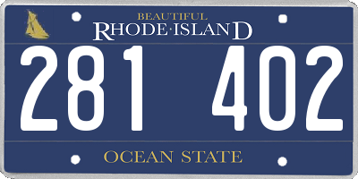 RI license plate 281402