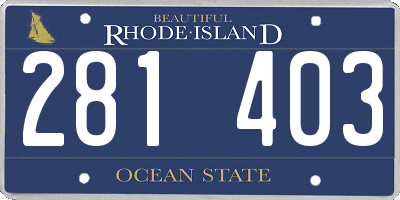 RI license plate 281403