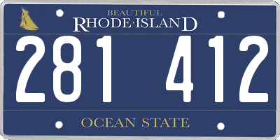 RI license plate 281412