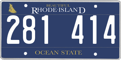 RI license plate 281414
