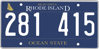 RI license plate 281415