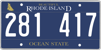 RI license plate 281417