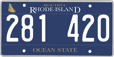 RI license plate 281420