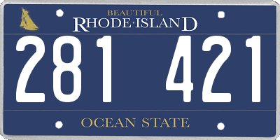 RI license plate 281421