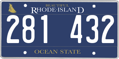 RI license plate 281432