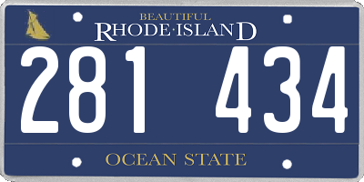 RI license plate 281434