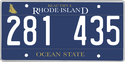RI license plate 281435