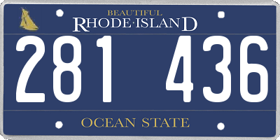 RI license plate 281436