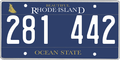 RI license plate 281442